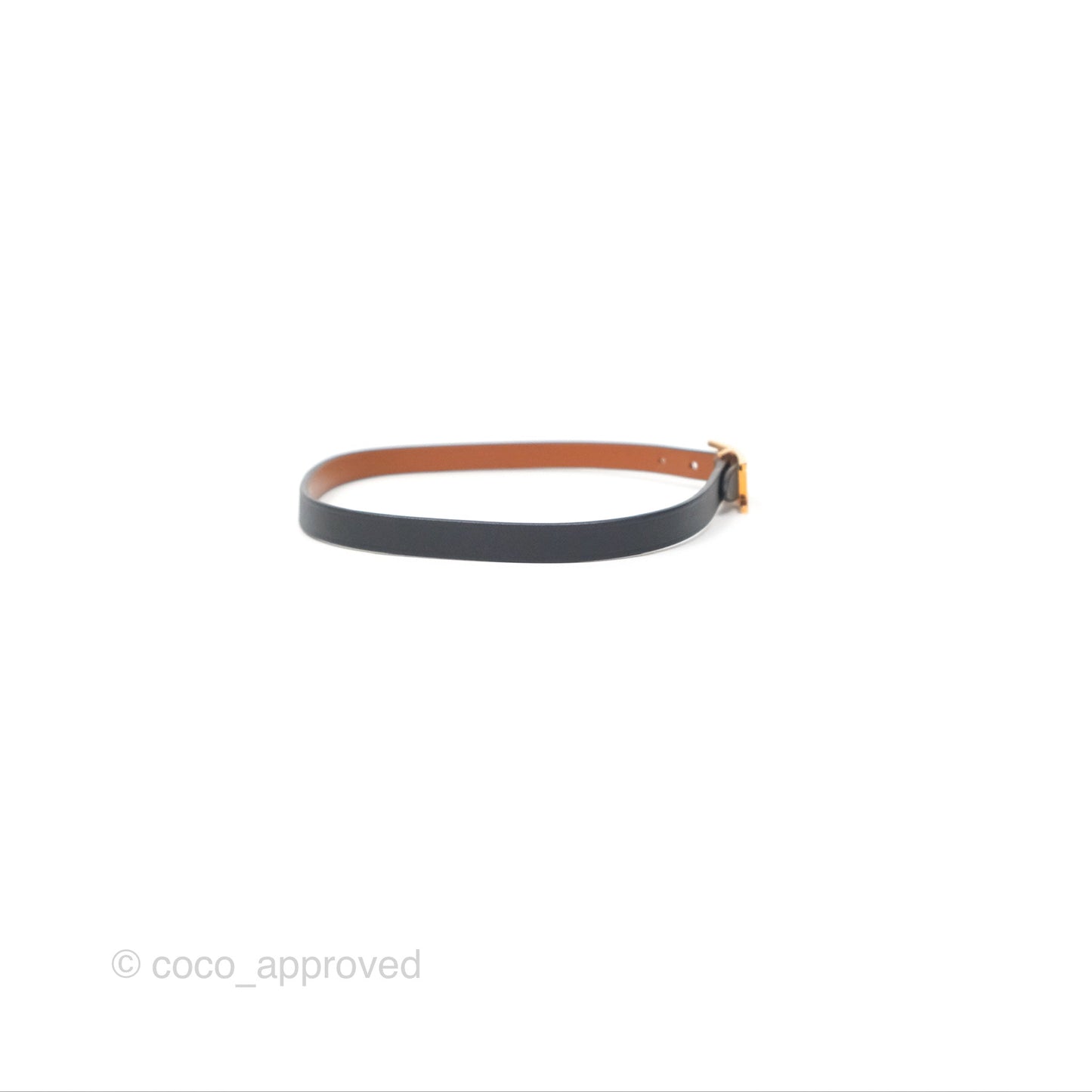 Hermès Behapi Double Tour Bracelet in Noir Swift Rose Gold Hardware