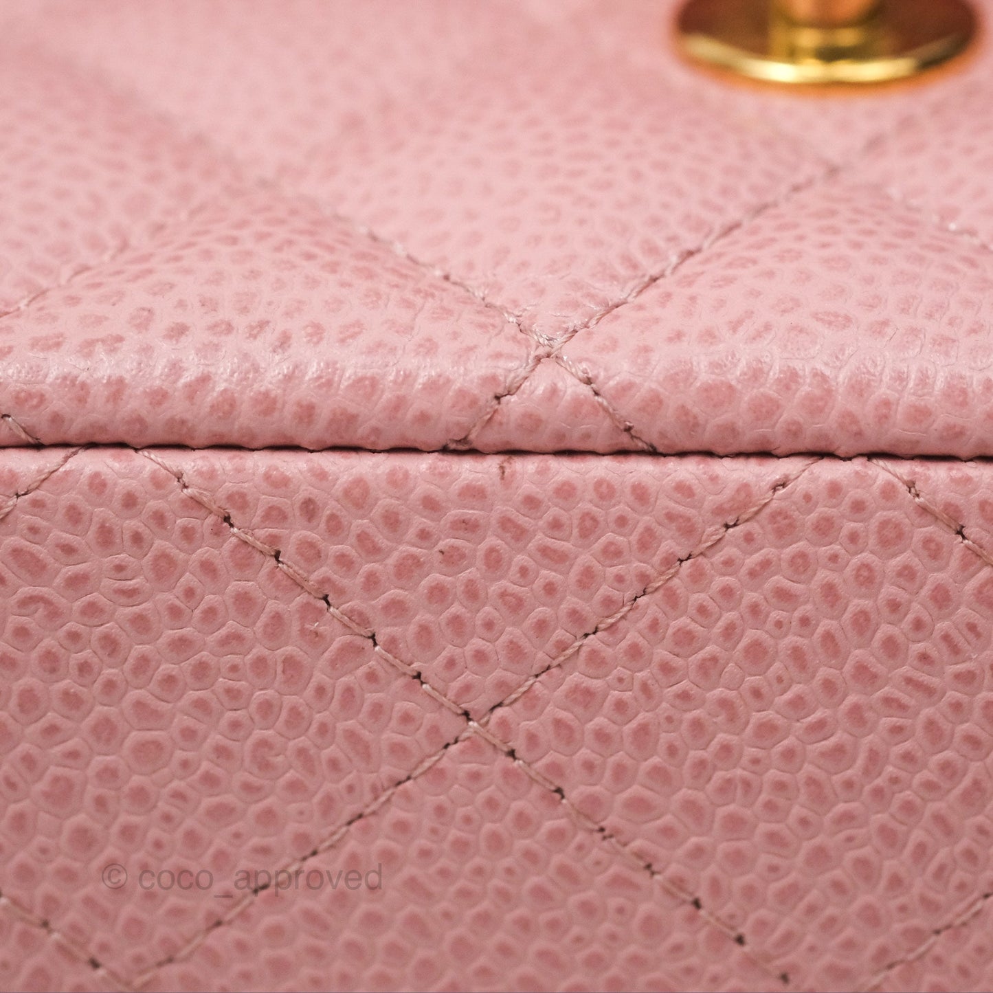 Chanel Vintage Classic M/L Medium Flap Quilted Sakura Pink Caviar 24K Gold Hardware