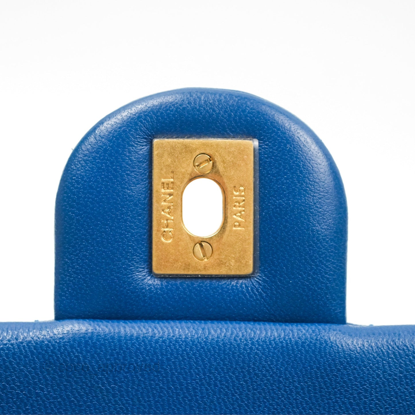 Chanel Pearl Crush Mini Rectangular Blue Lambskin Aged Gold Hardware