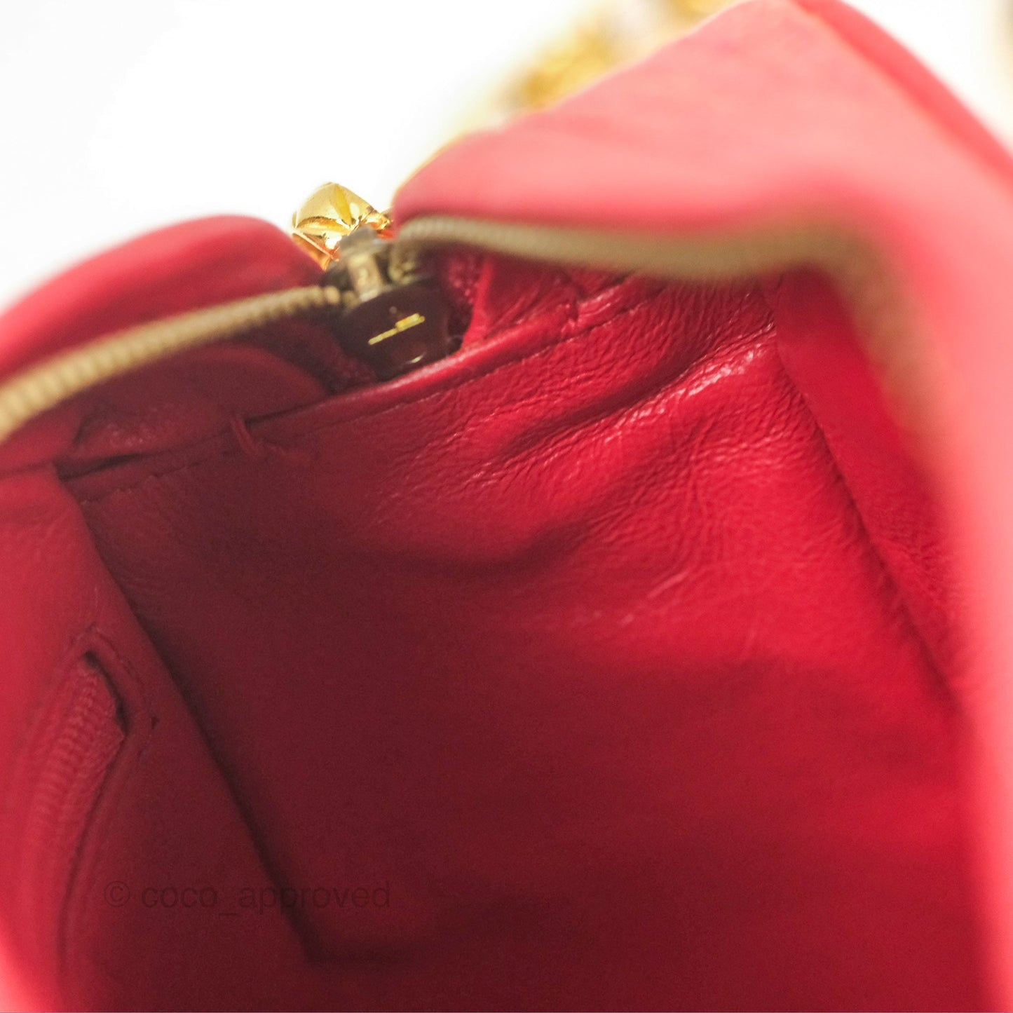 Chanel Vintage Small Tassel Camera Bag Dark Pink Canvas Gold Hardware
