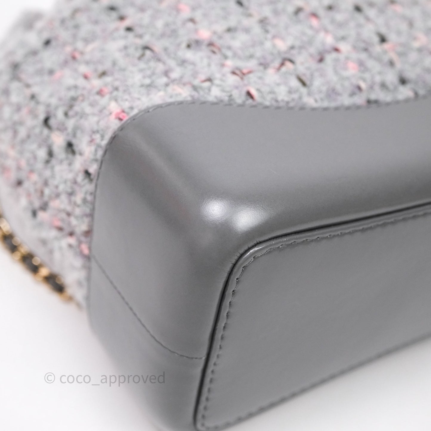 Chanel Gabrielle Small Backpack Grey Tweed Aged Calfskin