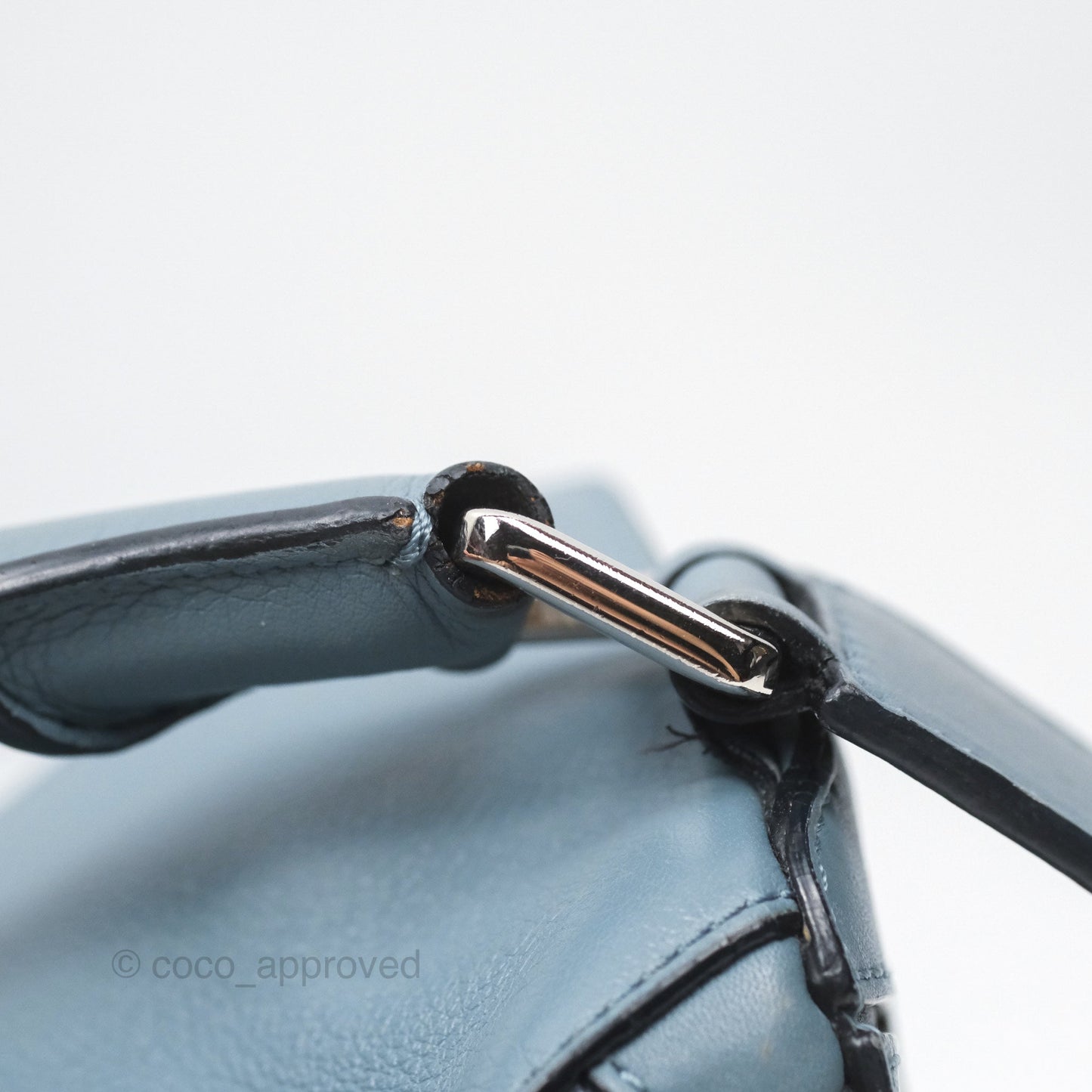Loewe Medium Puzzle Bag Blue Calfskin Silver Hardware