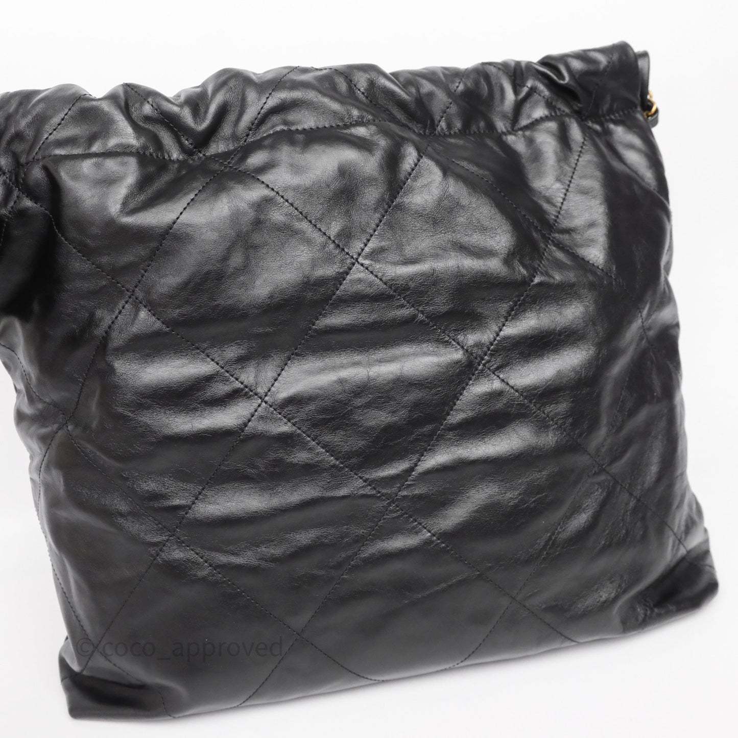 Chanel 22 Bag Medium Black Calfskin Aged Gold Hardware