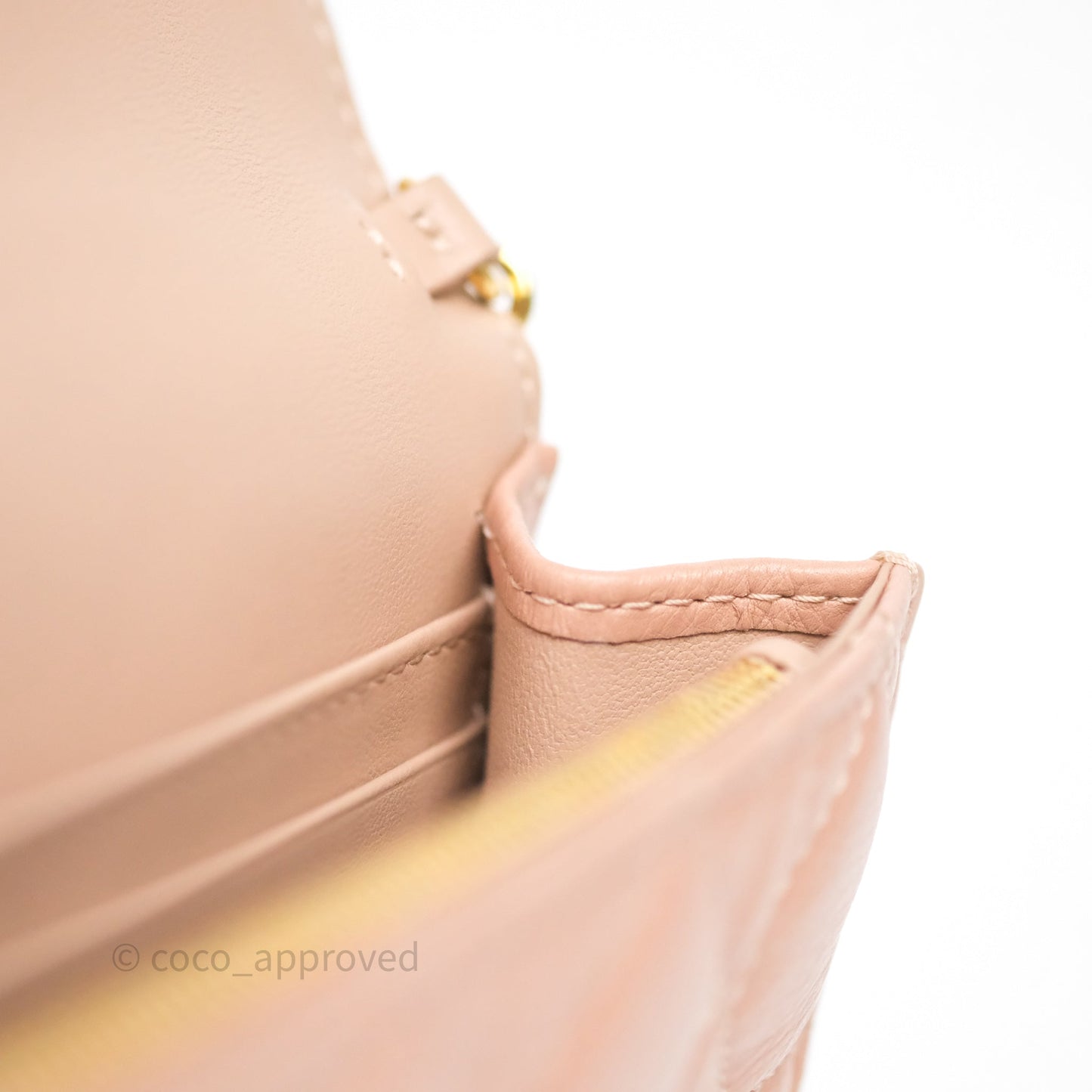 Christian Dior Caro Pouch with Chain In Supple Pink Cannage Calfskin