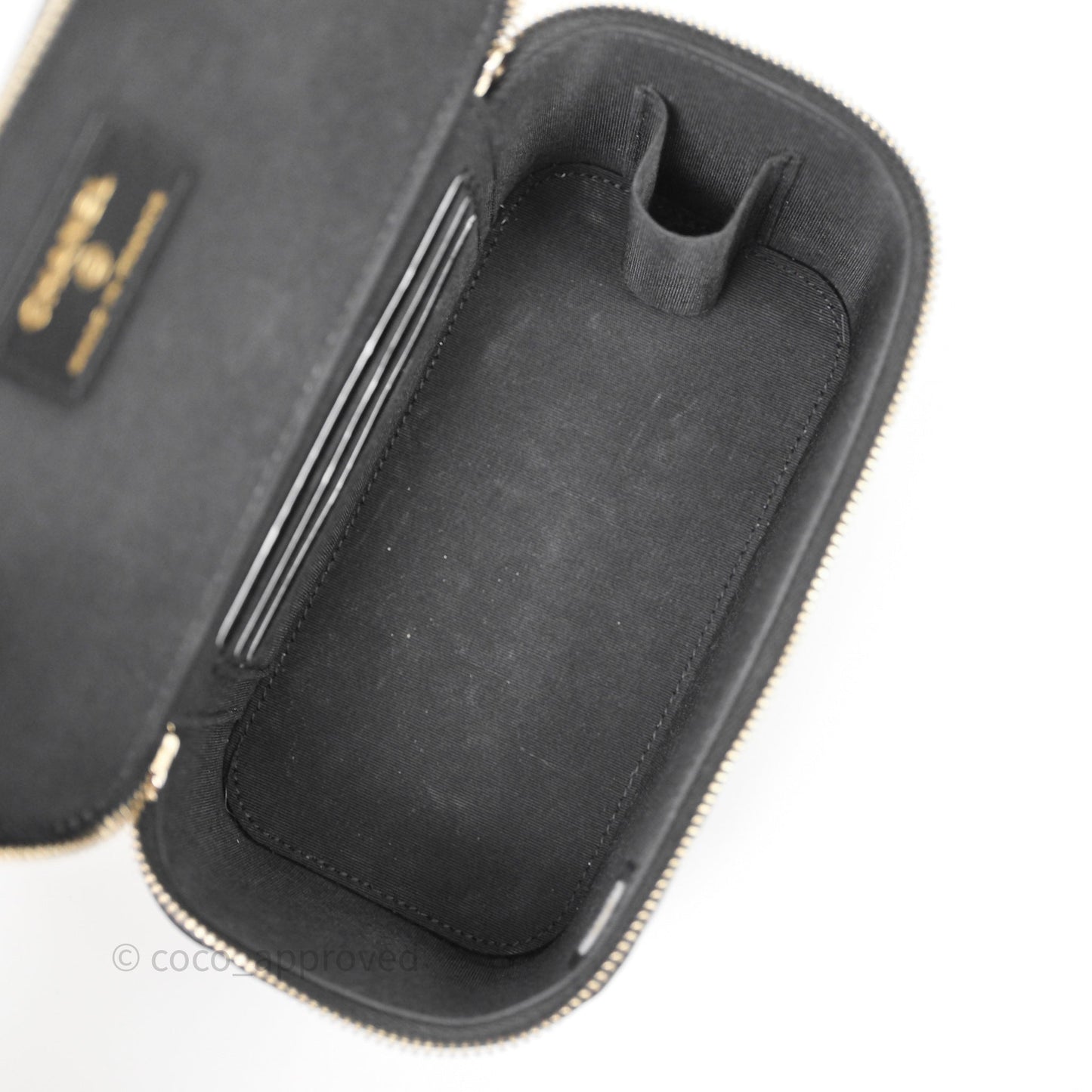 Chanel Top Handle Vanity Rectangular Black Lambskin Aged Gold Hardware