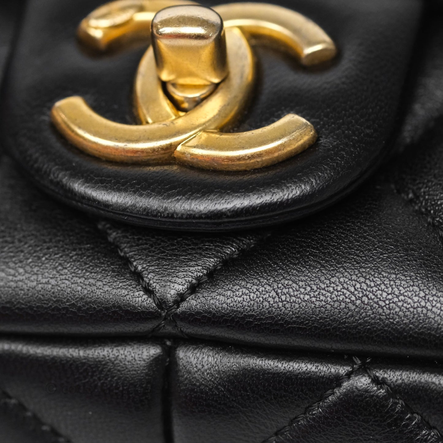 Chanel Small Funky Town Black Lambskin Aged Gold Hardware