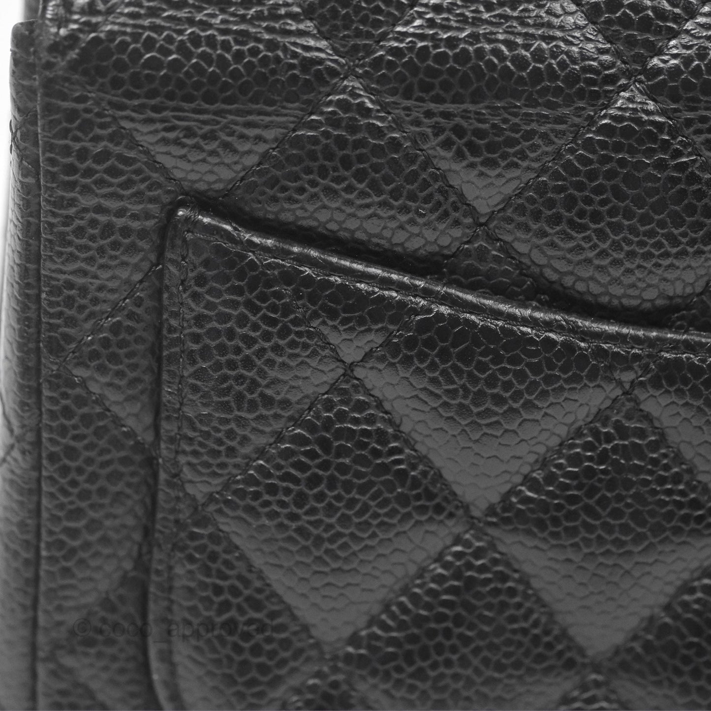 Chanel Vintage Mini Square Quilted Black Caviar Gold Hardware