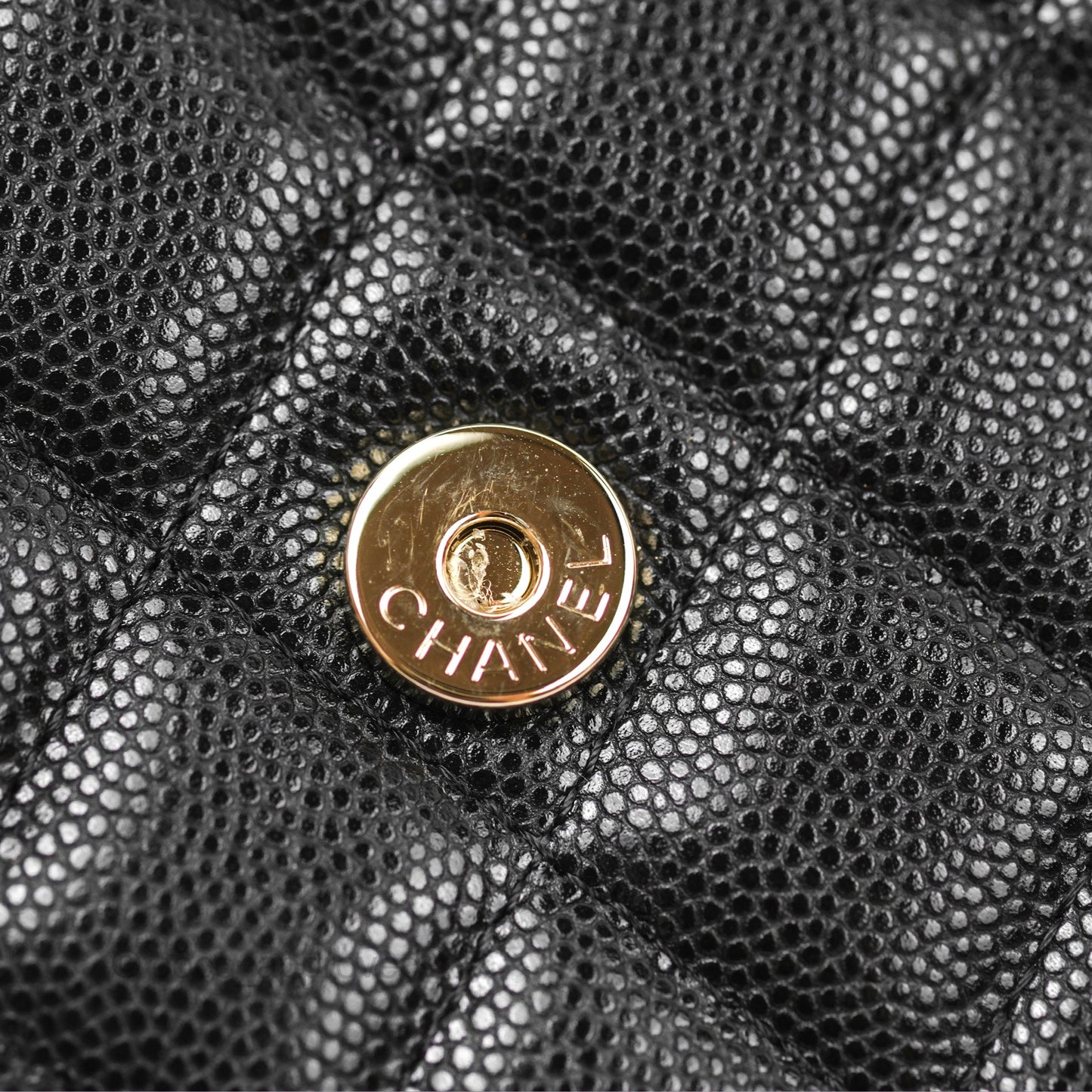 Chanel Square Flap WOC Black Caviar Gold Hardware