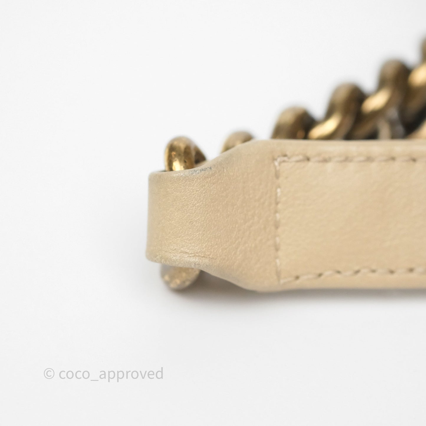 Chanel Small Boy Stingray Beige Antique Gold Hardware