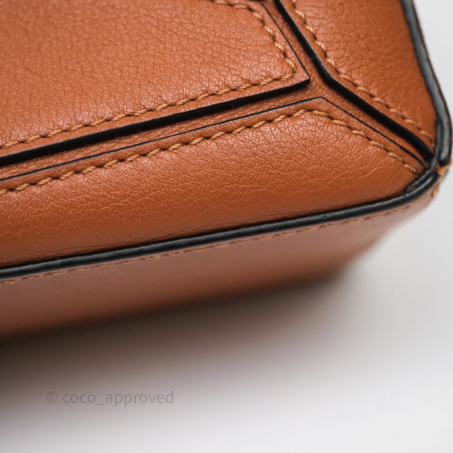 Loewe Mini Puzzle Bag Tan Calfskin Palladium Hardware