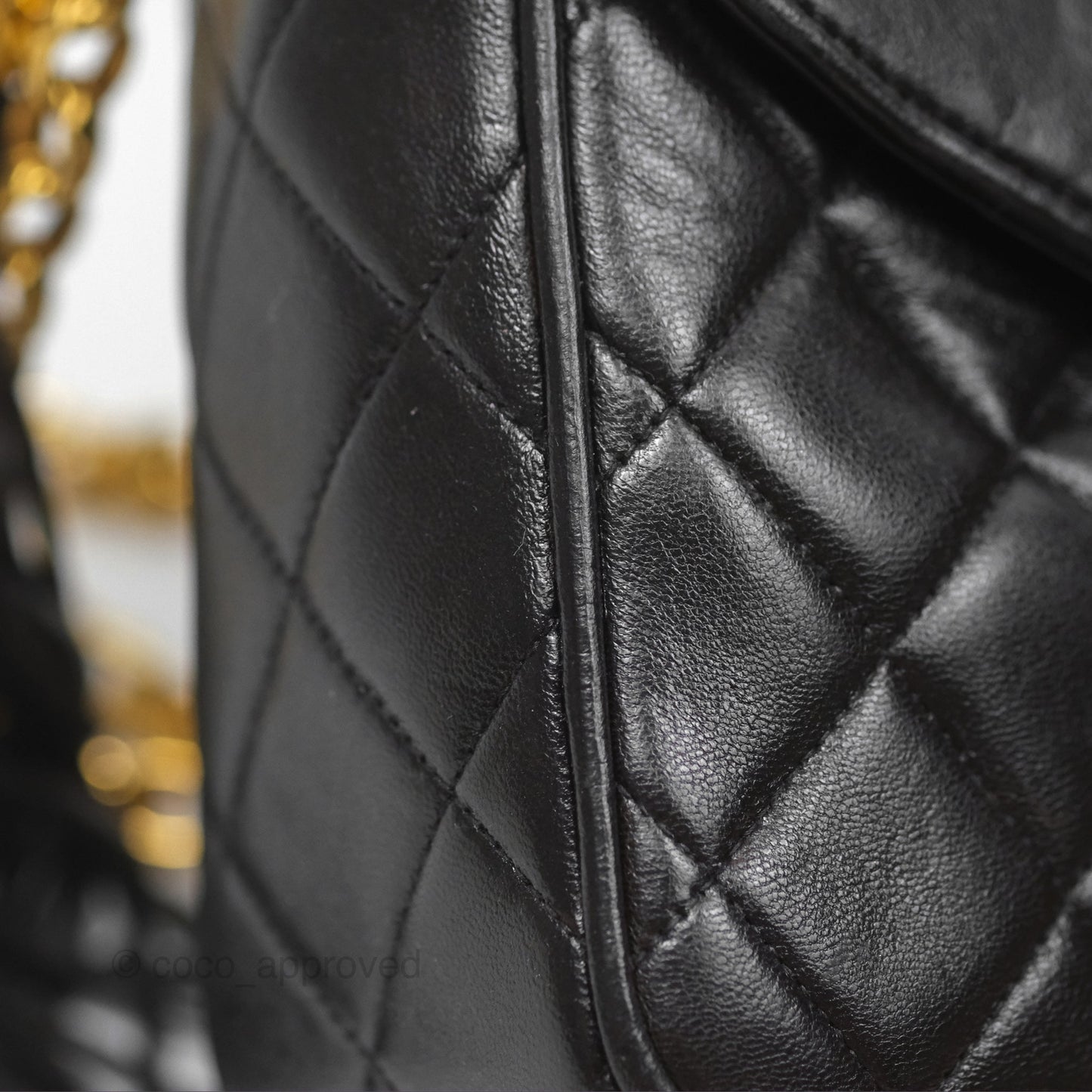 Chanel Vintage Diana Fringe Camera Bag Black Lambskin 24K Gold Hardware