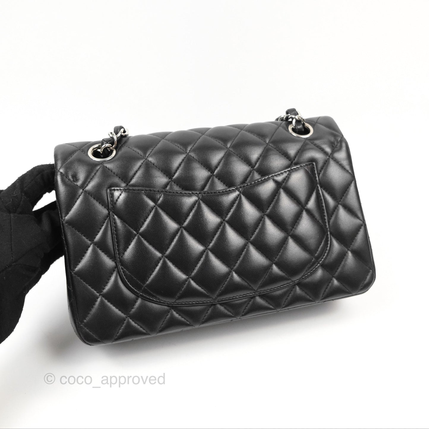 Chanel Small Classic Quilted Flap Black Lambskin Silver Hardware