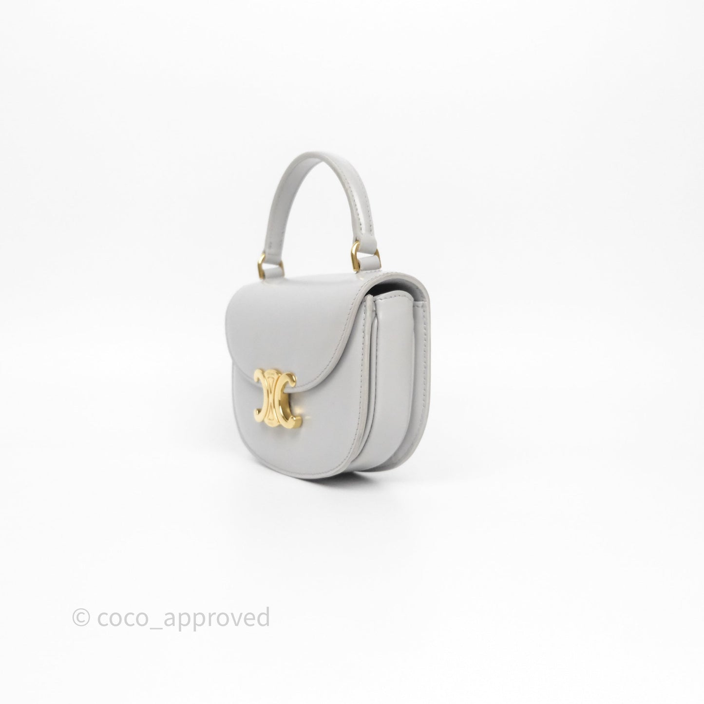 Celine Mini Besace Clea in Shiny Calfskin Grey