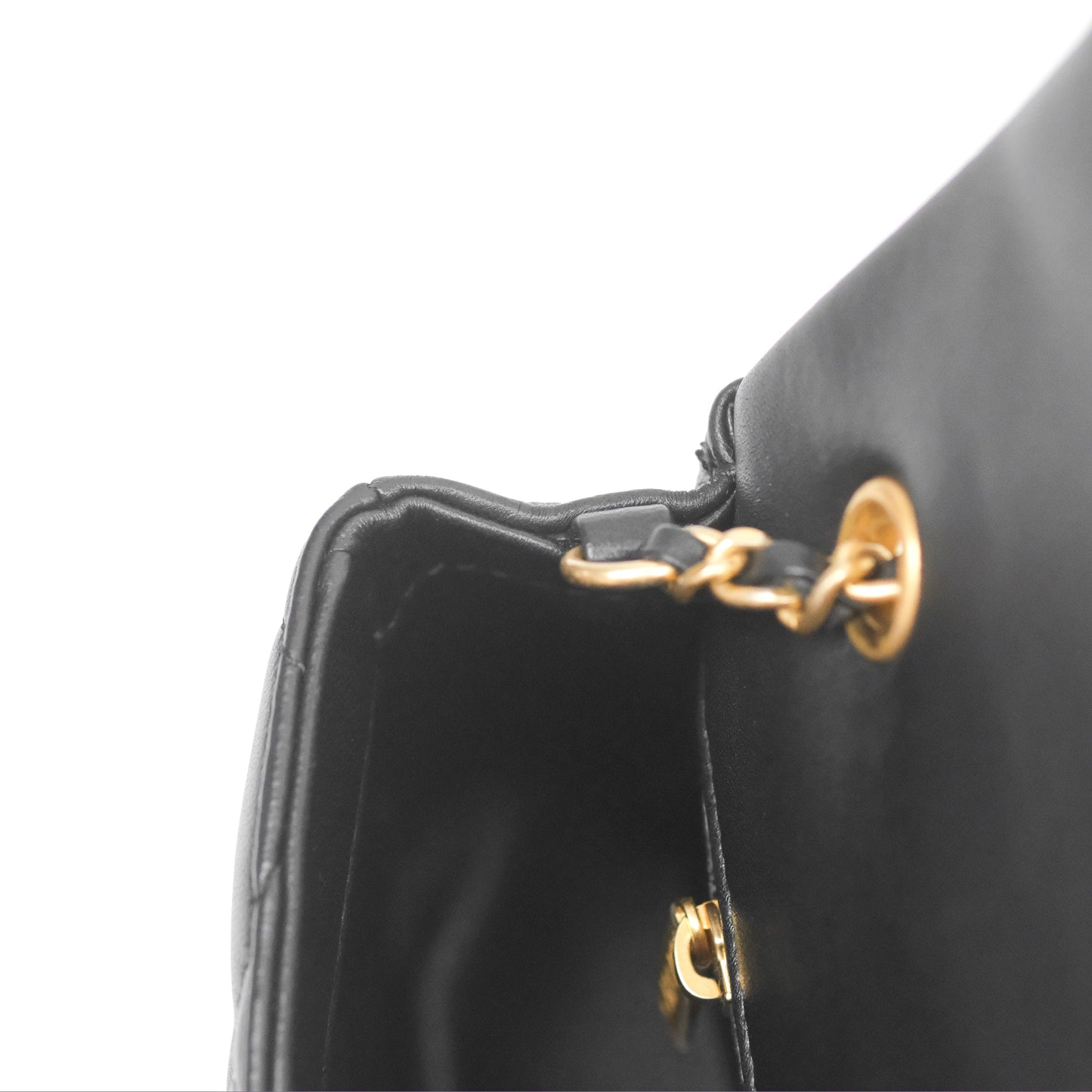 Chanel Mini Flap Bag With Heart CC Charm Black Lambskin Aged Gold Hardware 22B