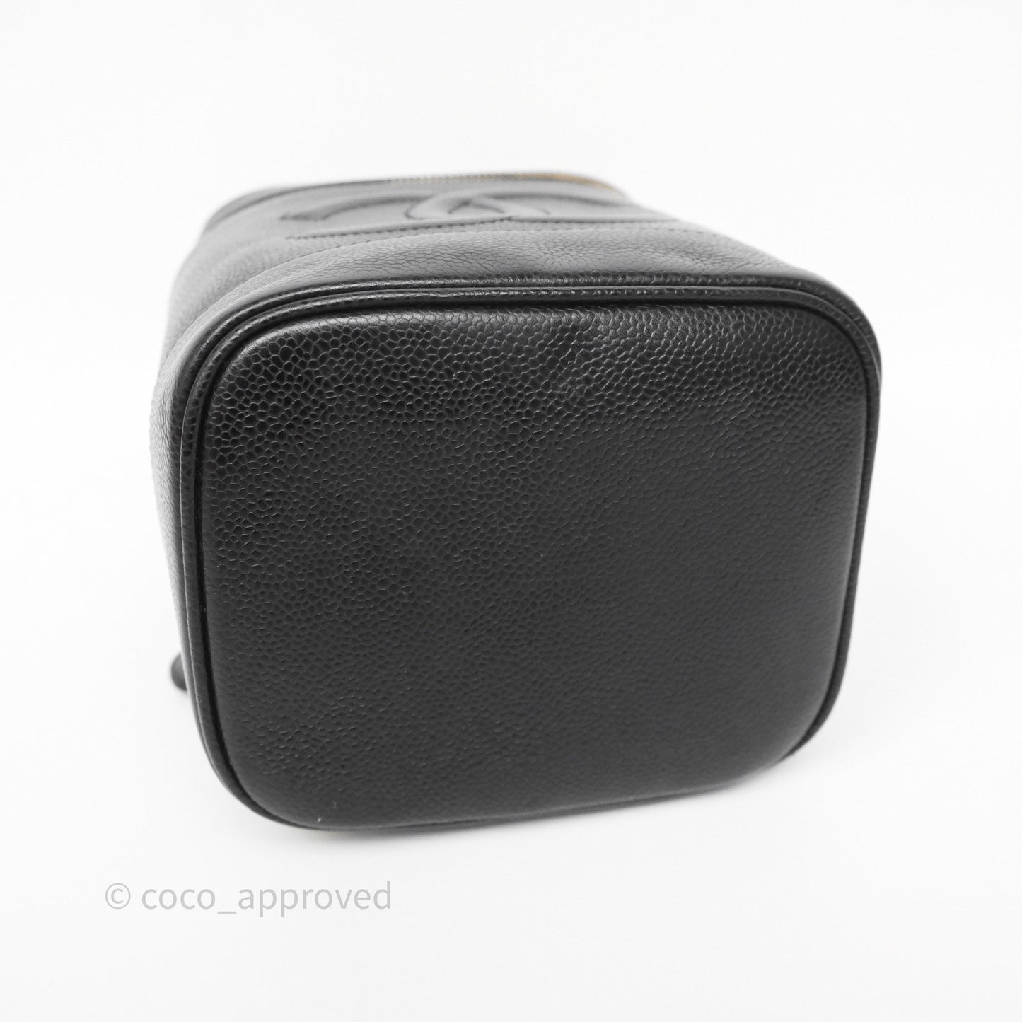 Chanel Vintage Vanity Case Black Caviar Gold Hardware