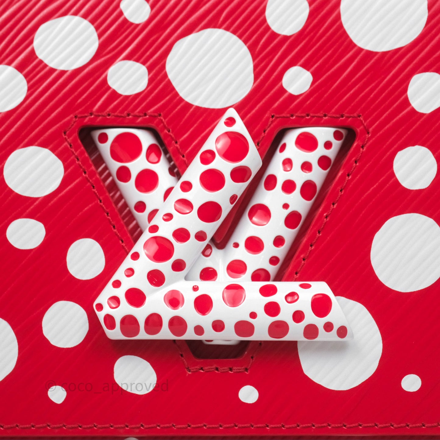 Louis Vuitton x Yayoi Kusama Twist MM Red/ White Epi Silver Hardware