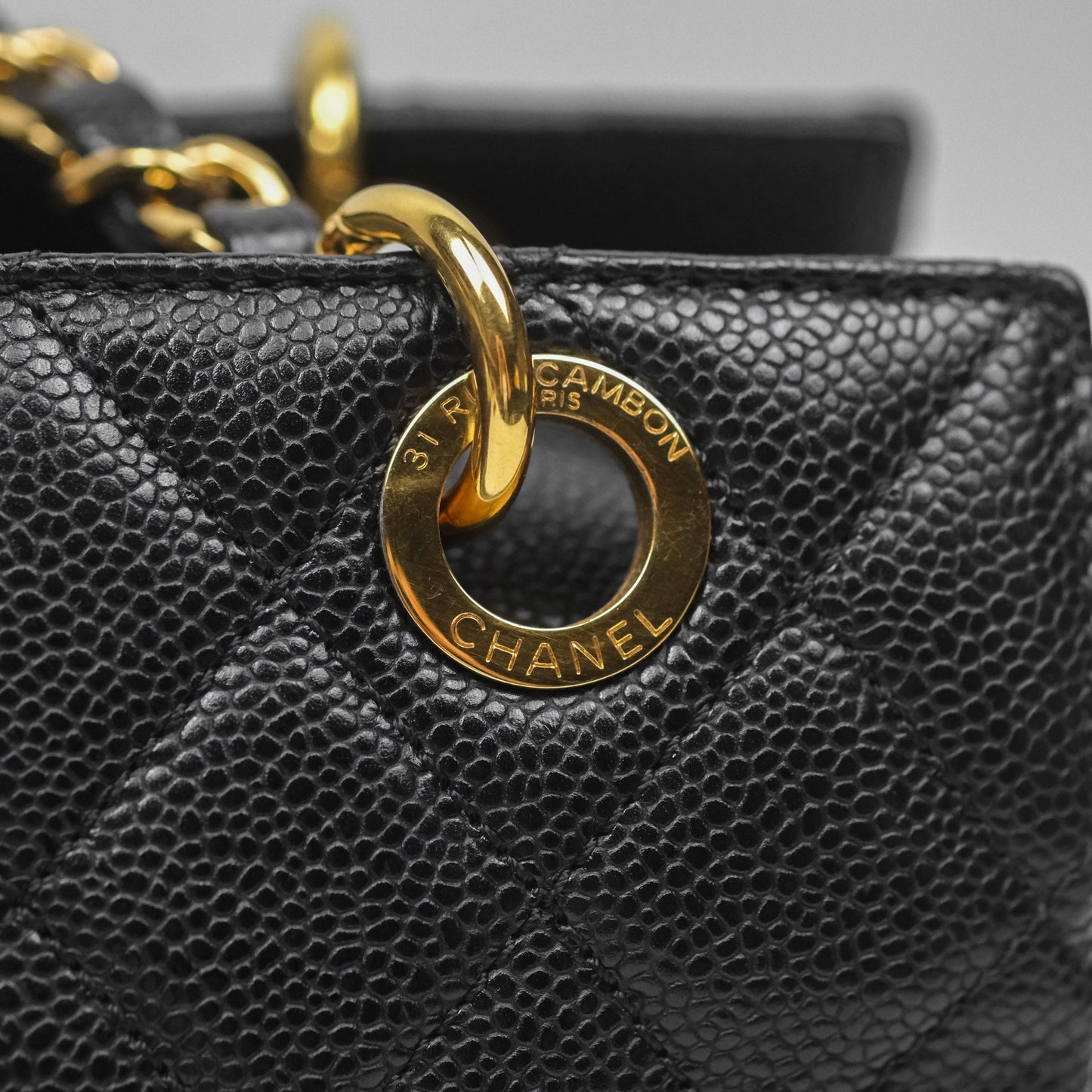 Chanel PTT Petite Timeless Shopping Tote Bag Black Caviar Gold Hardware
