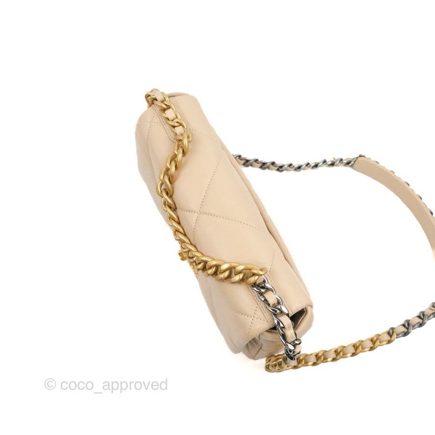 Chanel 19 Small Beige Mixed Hardware