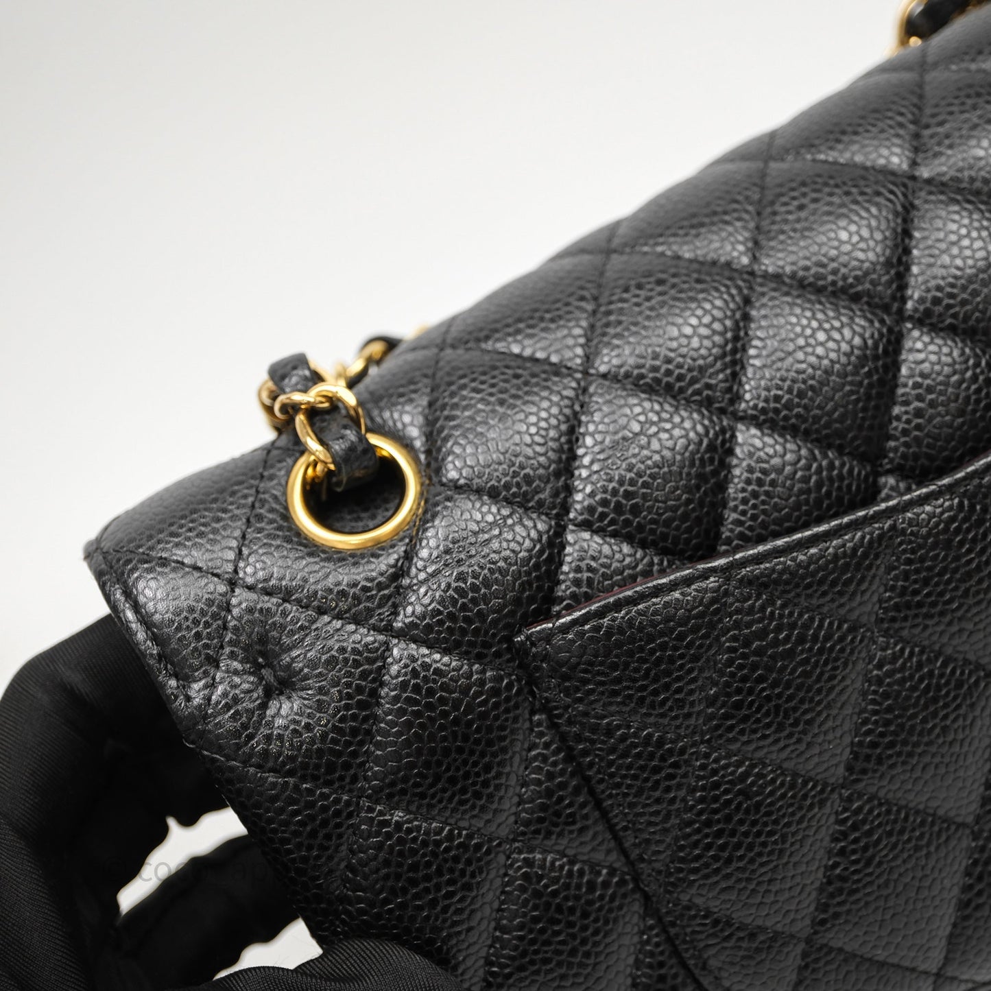 Chanel Classic M/L Medium Flap Quilted Black Caviar Gold Hardware