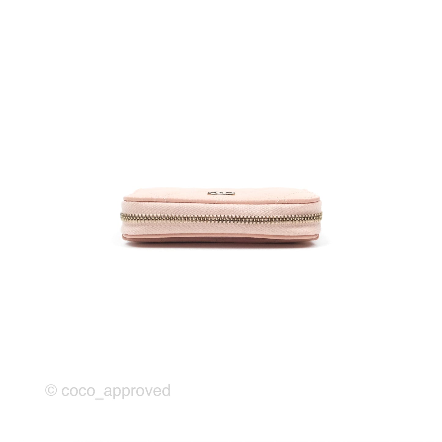 Chanel Classic Zipped Coin Purse Pink Caviar Gold Hardware