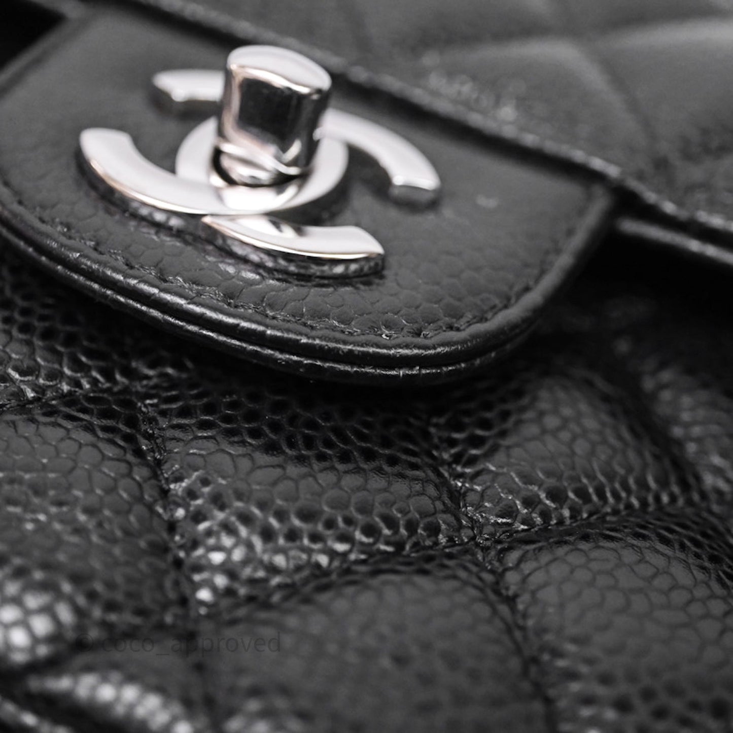 Chanel Small Classic Flap Quilted Black Caviar Silver Hardware