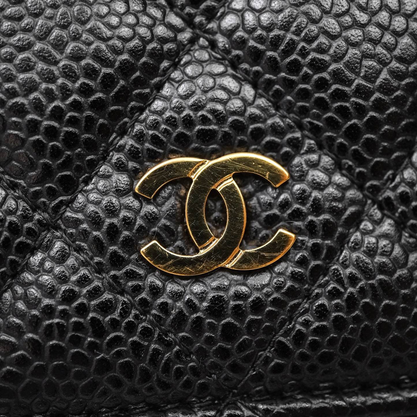 Chanel Quilted WOC Black Caviar Gold Hardware