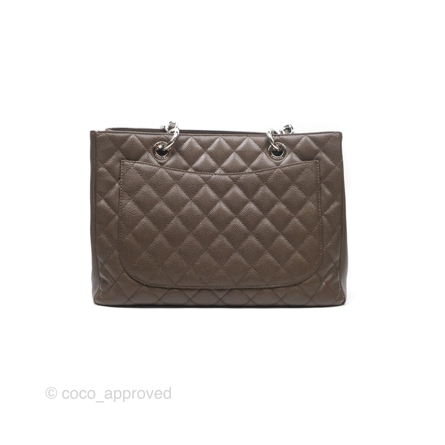 Chanel GST Chocolate Brown Caviar Silver Hardware