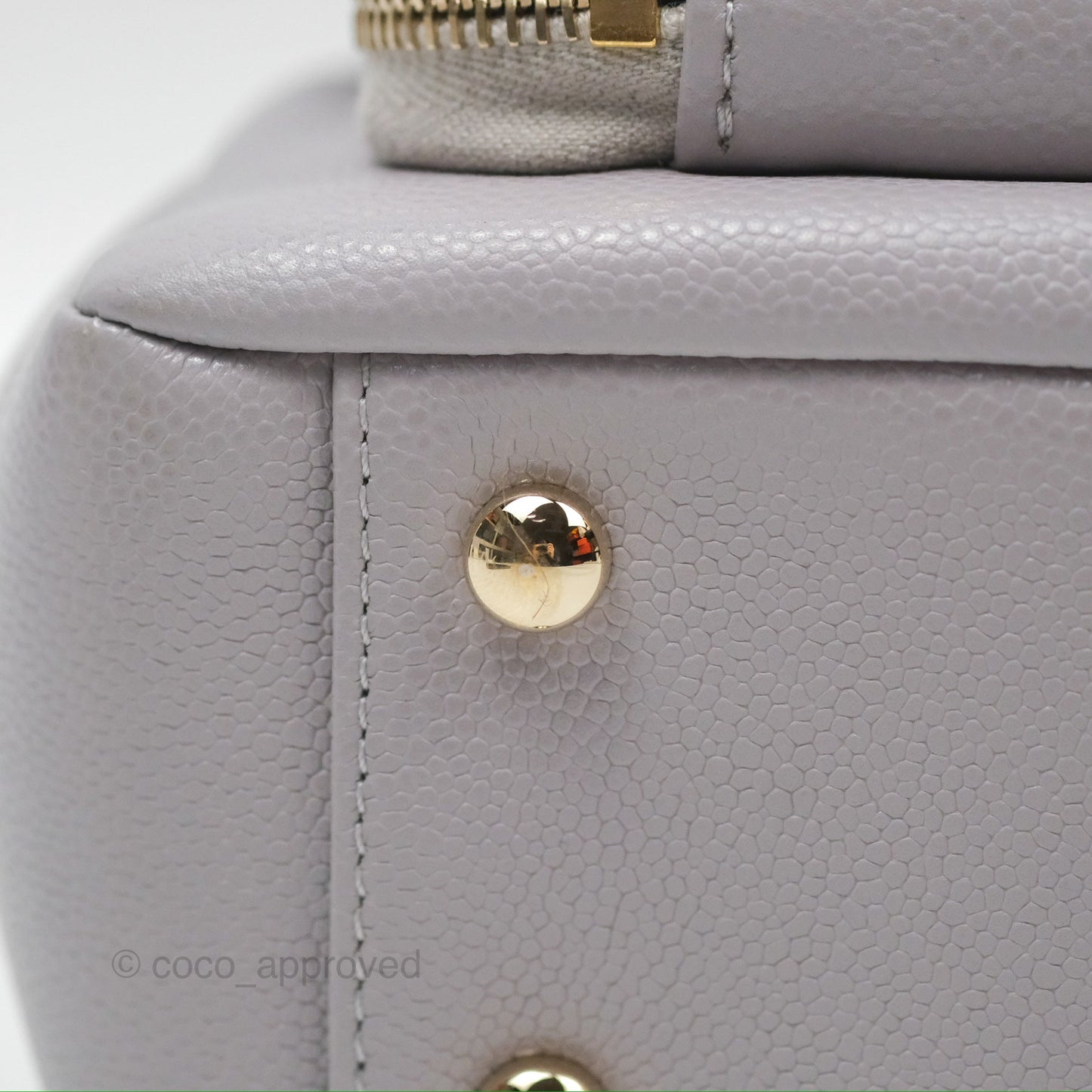 Chanel Quilted Medium Business Affinity Flap Grey Caviar Light Gold Hardware