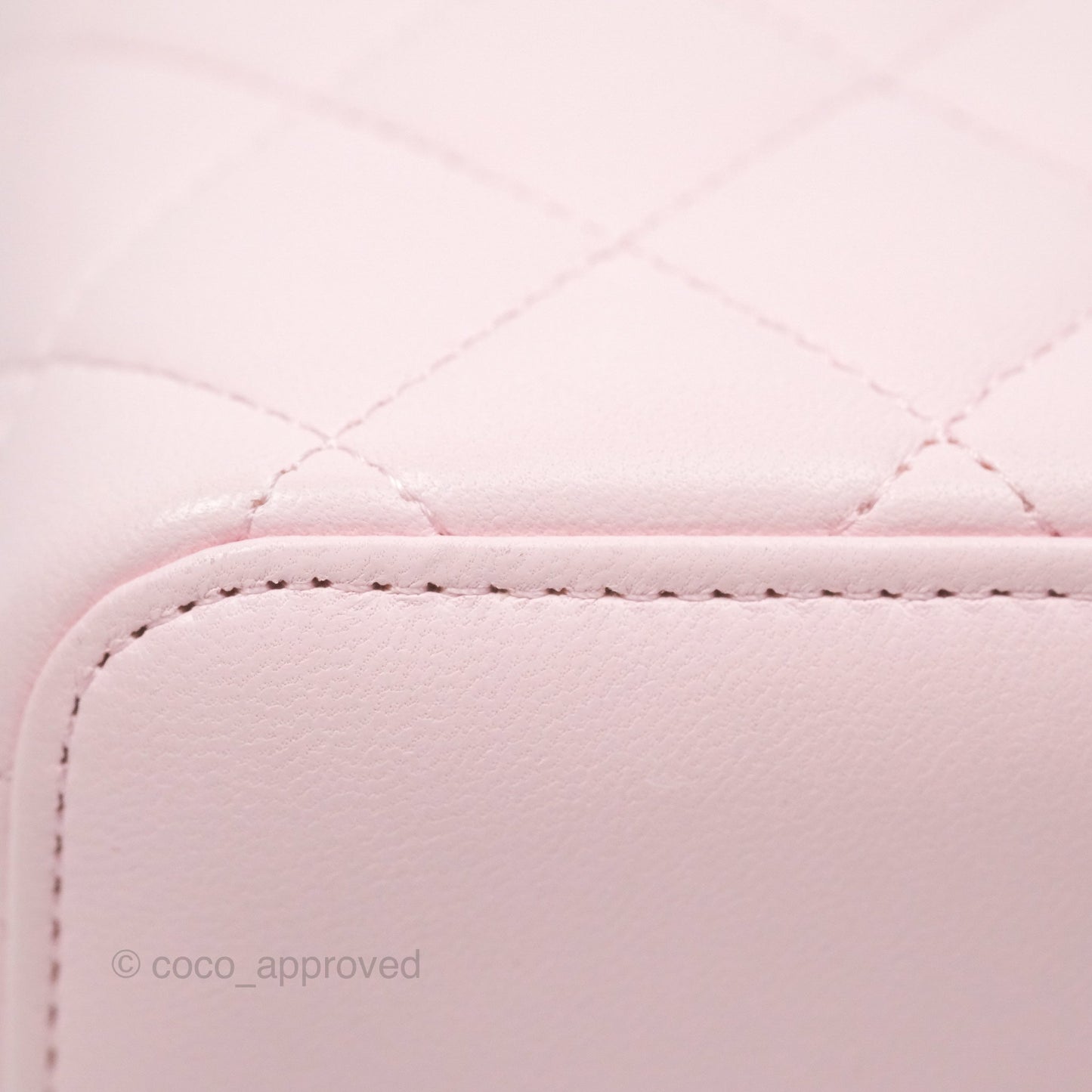 Chanel Vanity Rectangular Top Handle Light Pink Lambskin Gold Hardware