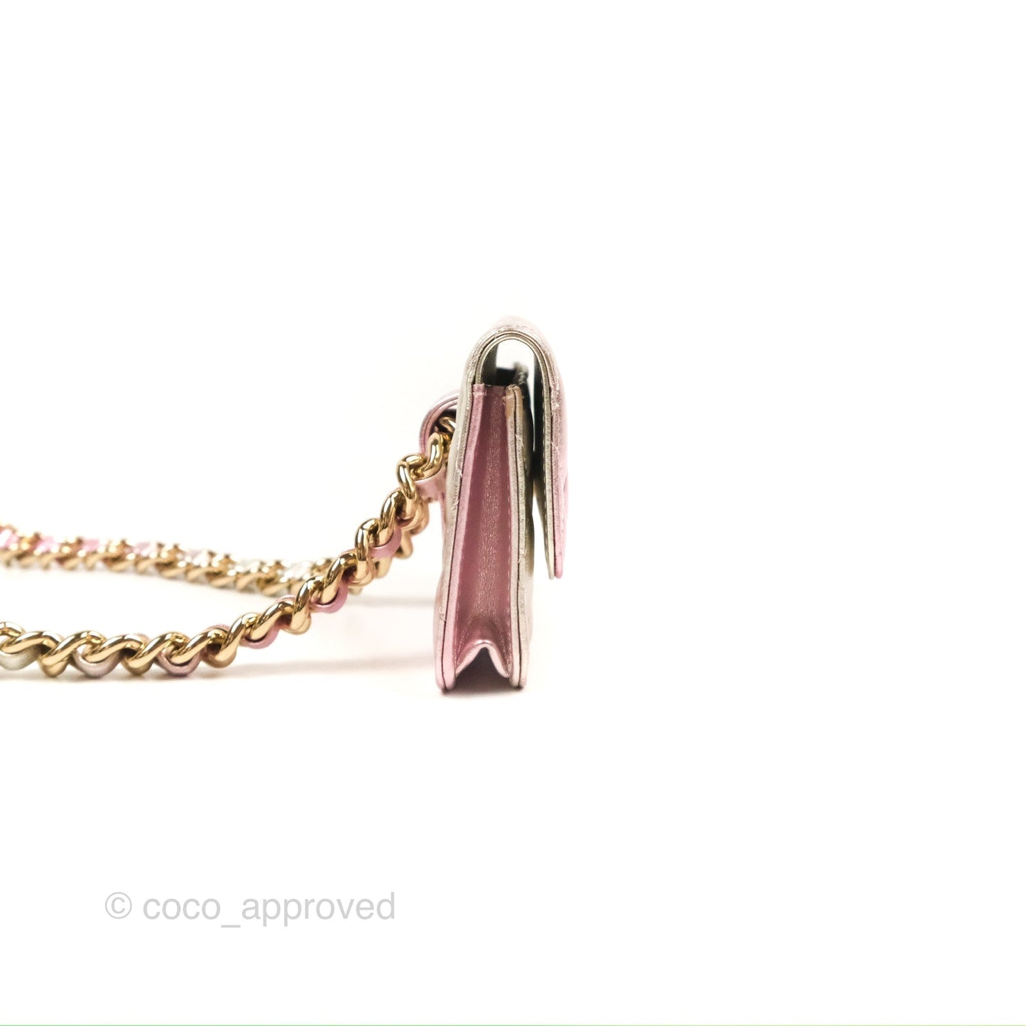 Chanel Waist Belt Bag Metallic Gradient Pink/Silver Lambskin Gold Hardware