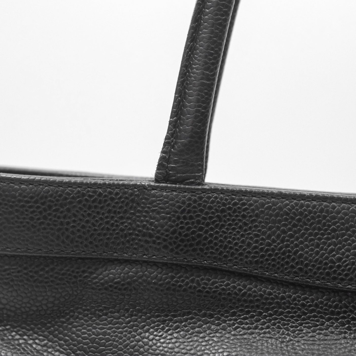 Chanel Vintage CC Tote Bag Black Caviar