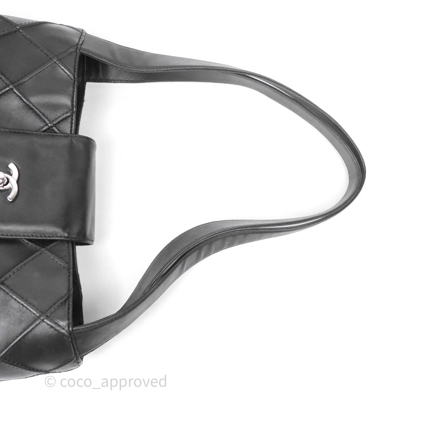 Chanel Vintage Quilted Kelly Waffle Bag Silver Hardware