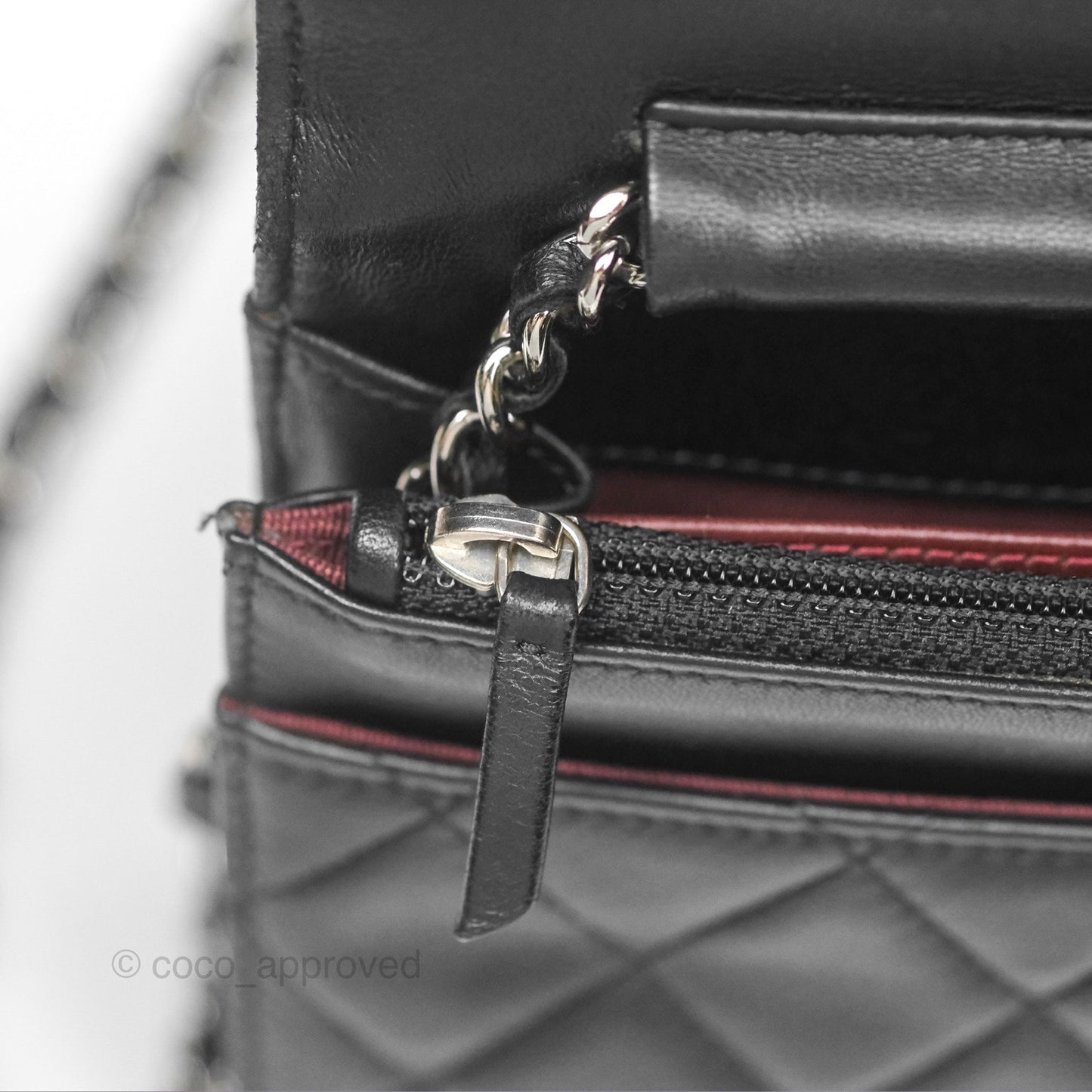 Chanel Quilted Wallet on Chain WOC Black Lambskin Palladium Hardware