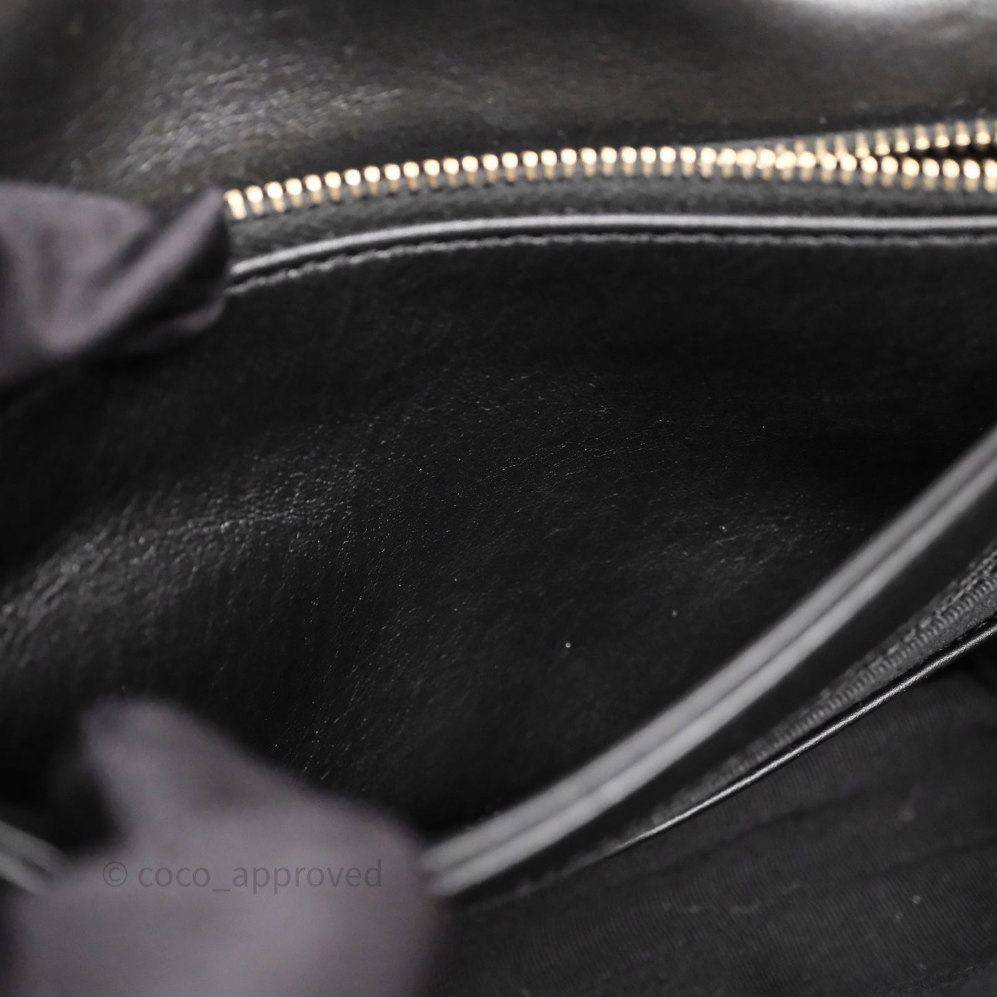 Chanel Small All Slide Adjustable Chain Flap Bag Black Lambskin Aged Gold Hardware 22K