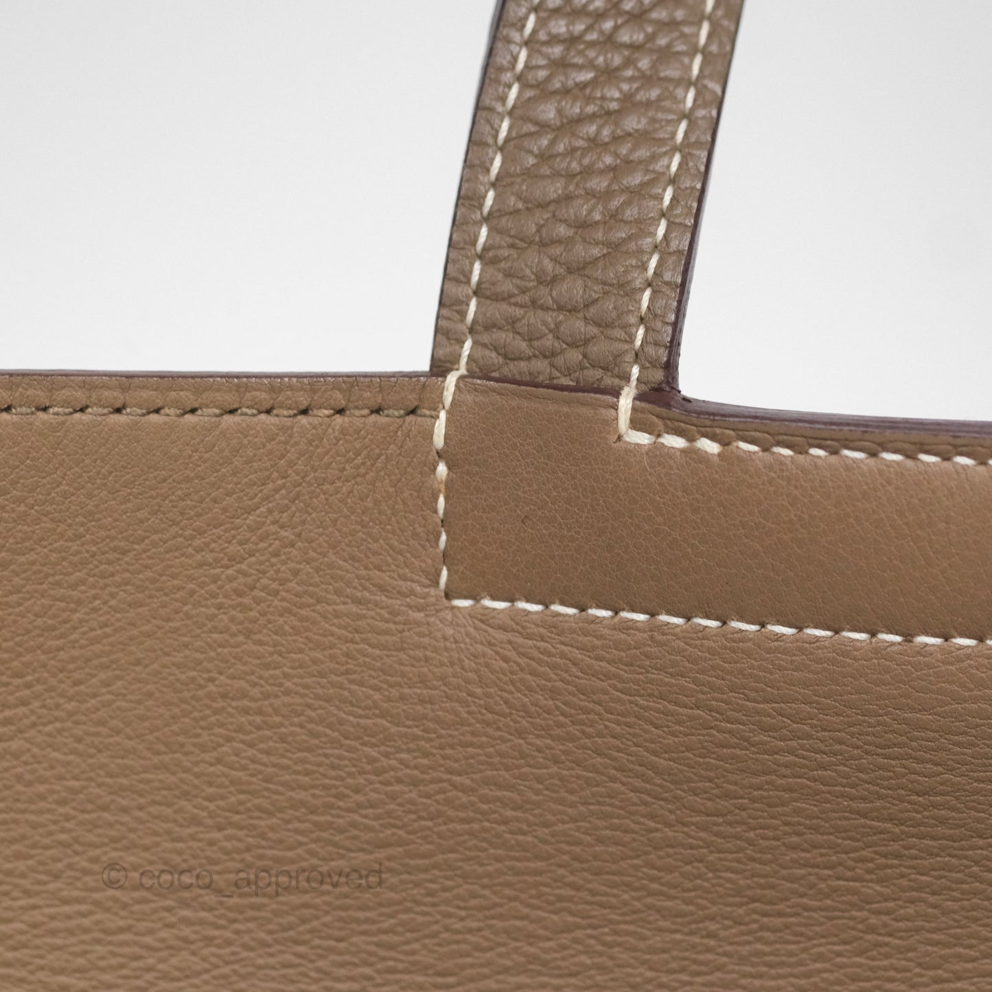 Hermès Halzan 31 Etoupe Clemence Palladium Hardware
