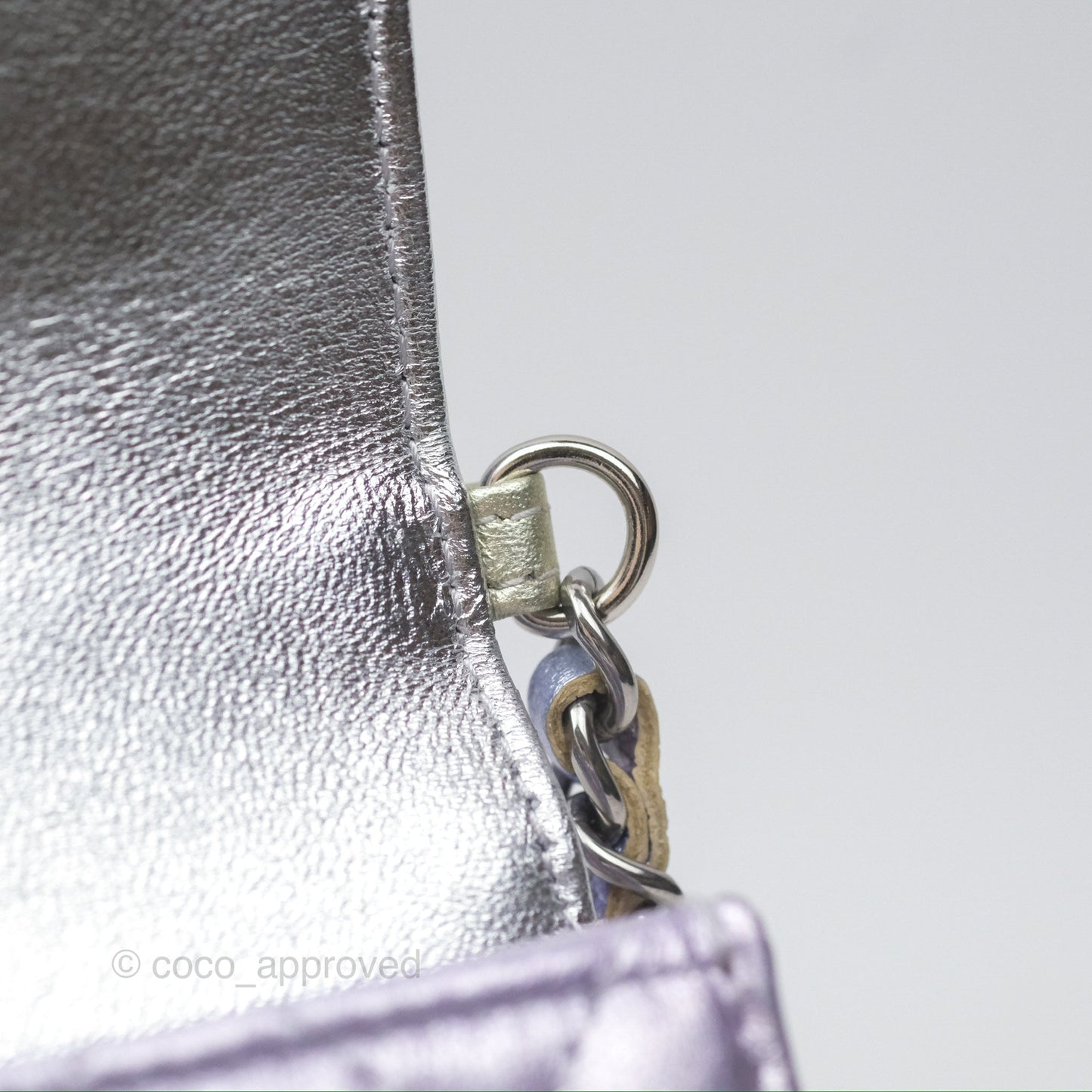 Chanel Classic Quilted Phone Holder Iridescent Rainbow Calfskin