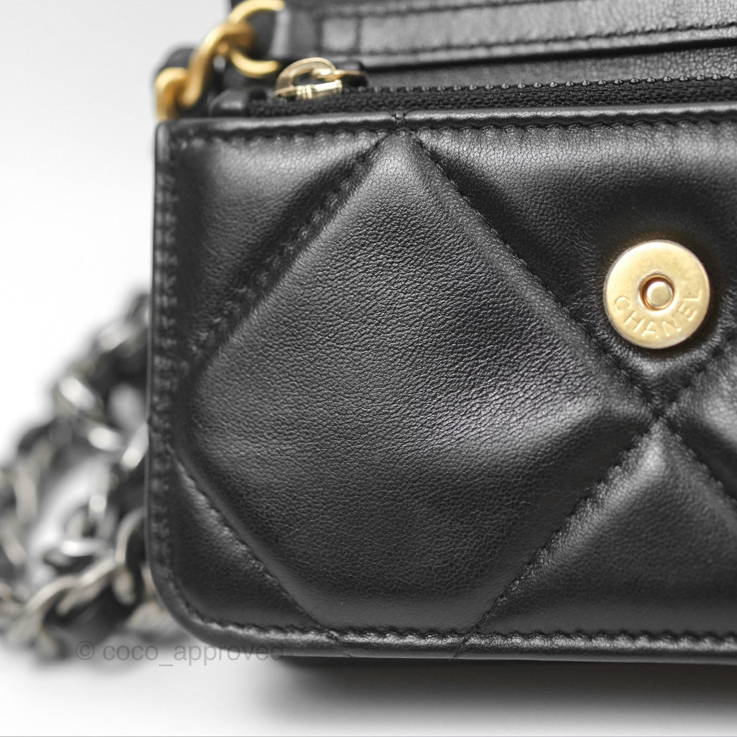 Chanel 19 Clutch With Chain Black Lambskin Mixed Hardware