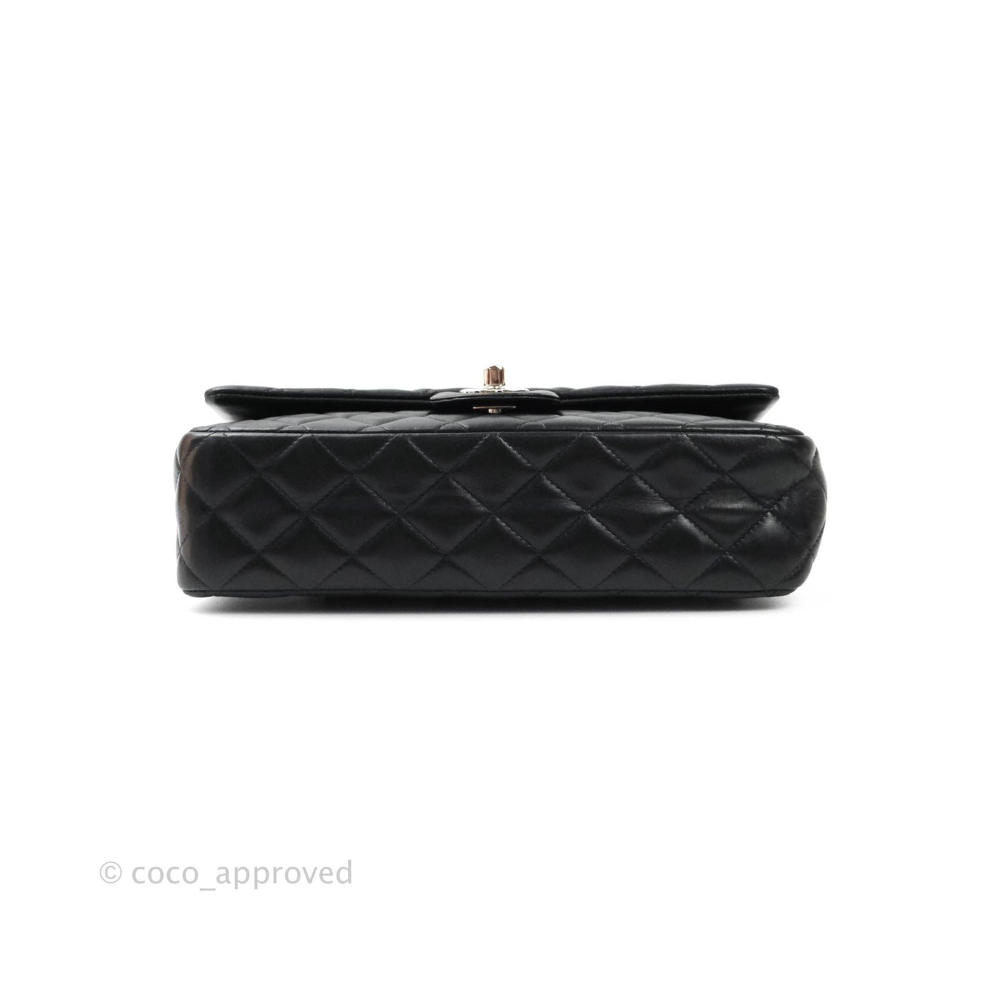 Chanel Classic M/L Medium Flap Bag Valentine Limited Edition Black Lambskin Silver Hardware