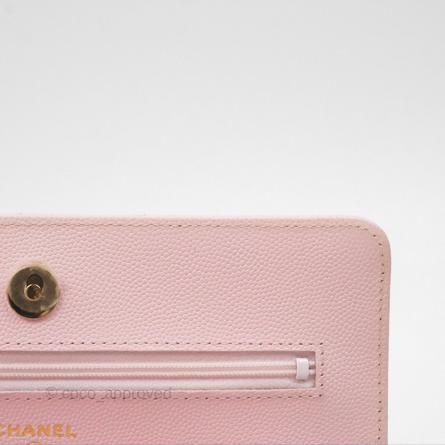 Chanel Quilted Classic Wallet on Chain WOC Pink Caviar Gold Hardware