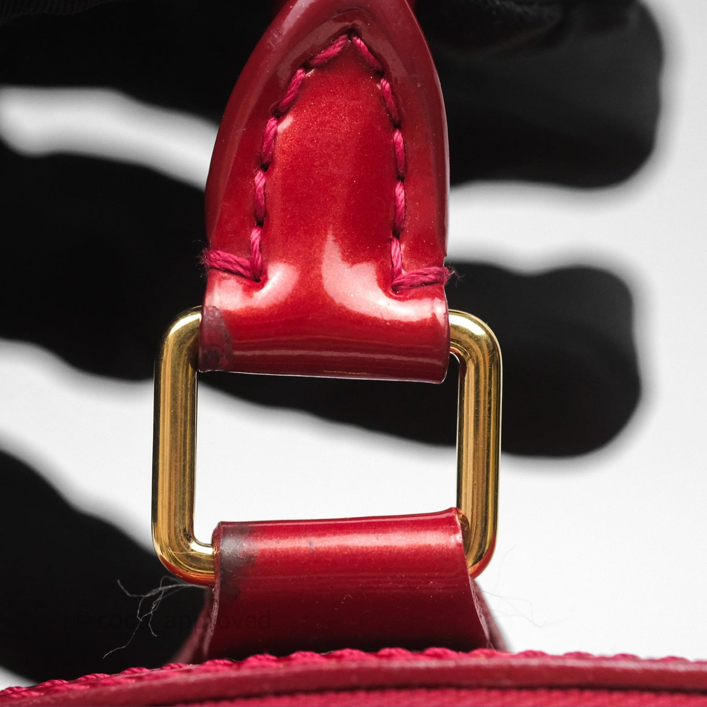 Louis Vuitton Alma BB Red Patent Gold Hardware