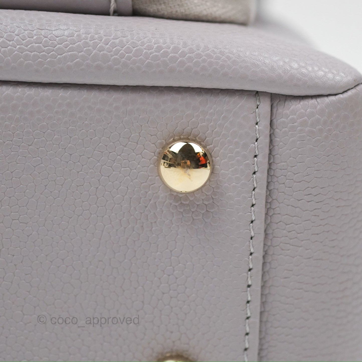 Chanel Quilted Medium Business Affinity Flap Grey Caviar Light Gold Hardware