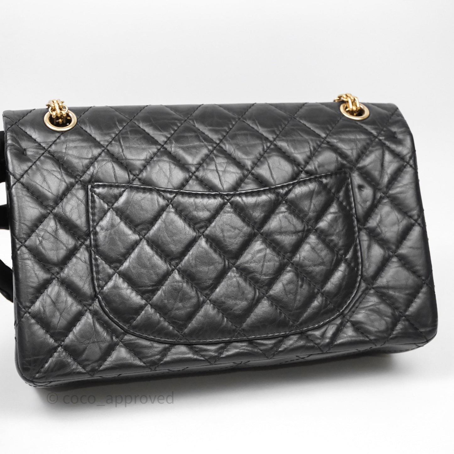 Chanel Reissue 226 Quilted Aged Calfskin Black Aged Gold Hardware