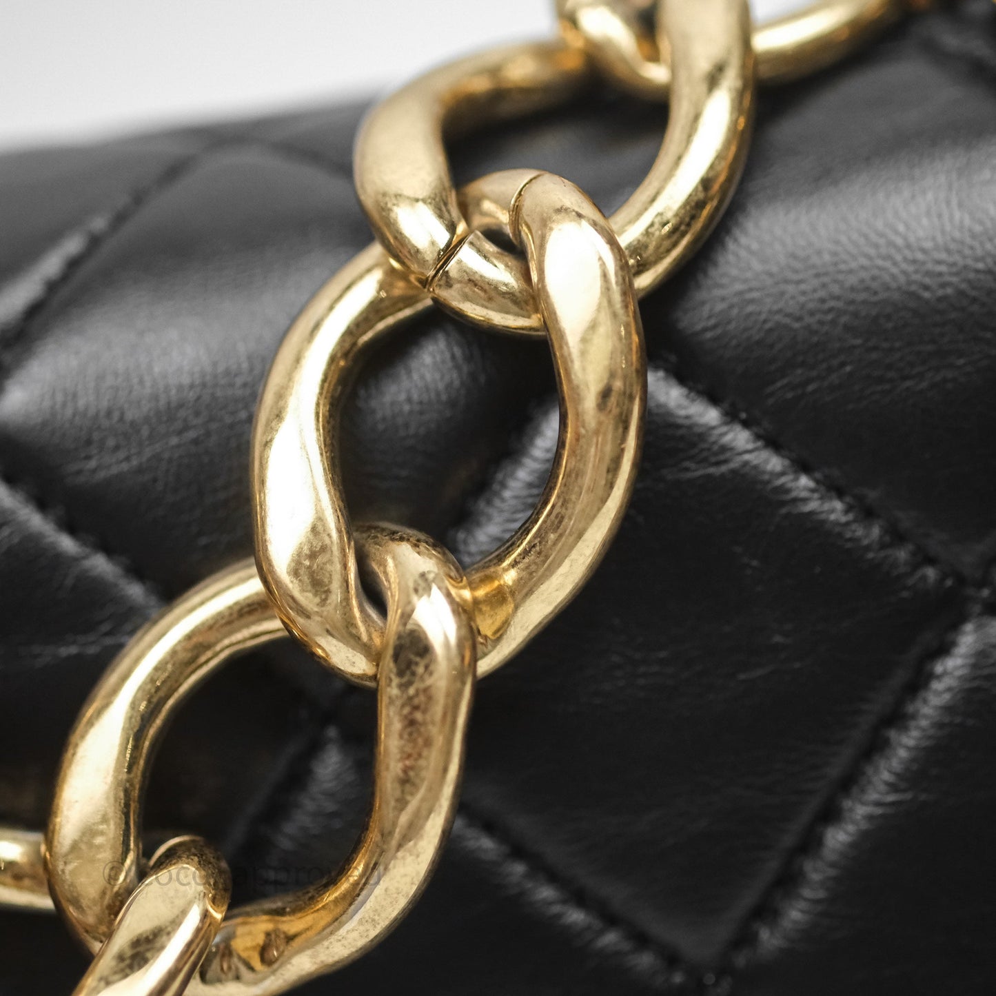Chanel Quilted Color Match Chain Flap Black Lambskin Gold Hardware