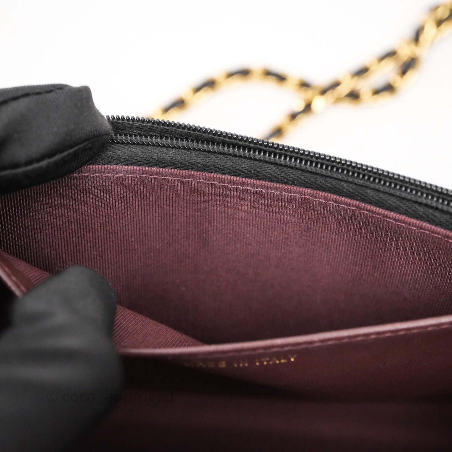 Chanel Quilted WOC Black Caviar Gold Hardware