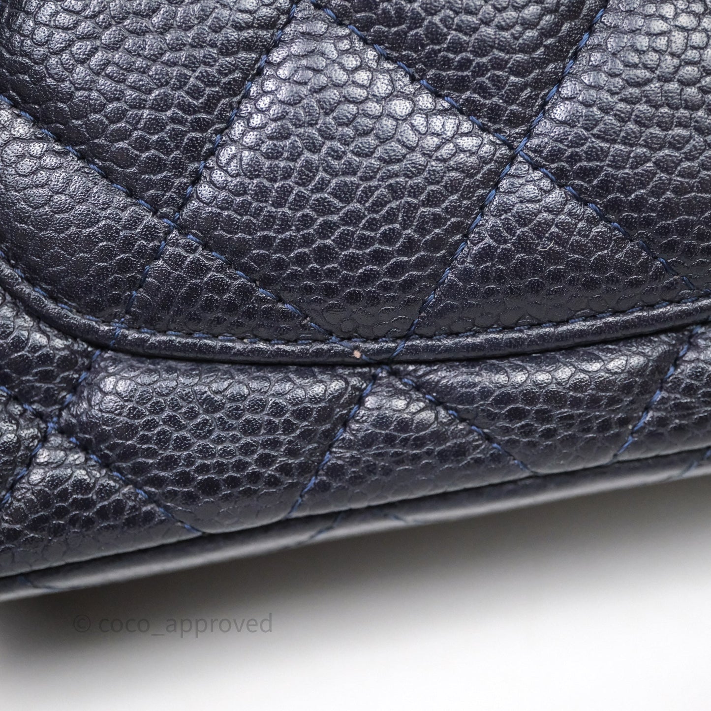 Chanel Mini Rectangular Quilted Dark Navy Caviar Silver Hardware