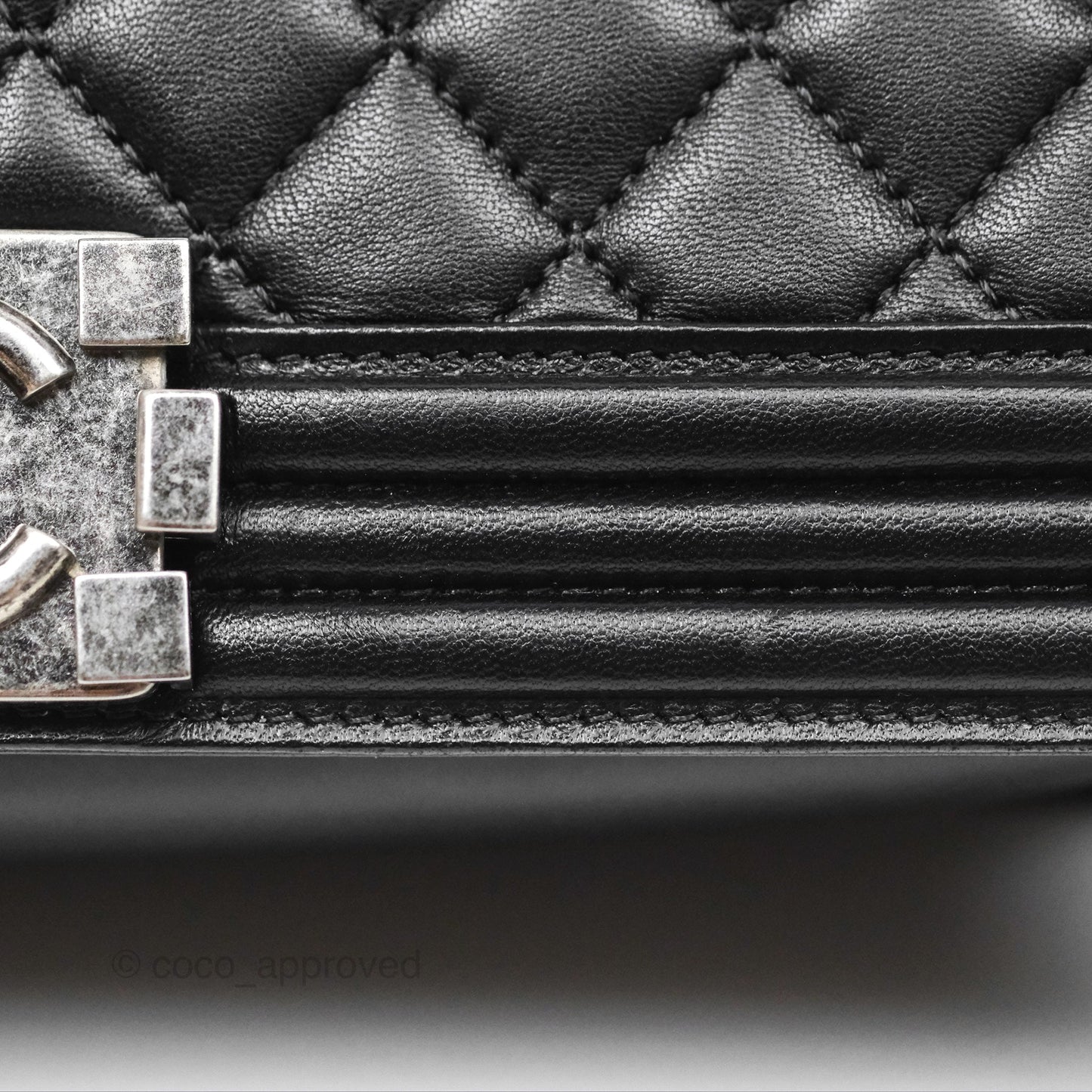 Chanel Quilted New Medium Boy Black Lambskin Ruthenium Hardware