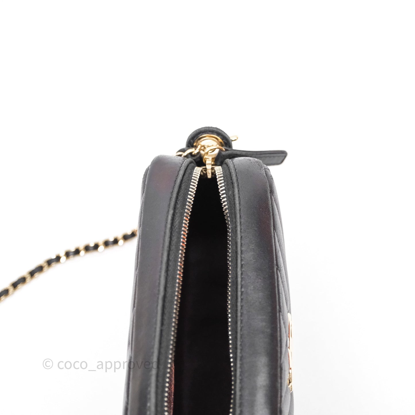 Chanel Chevron Camera Bag Black Lambskin Gold Hardware