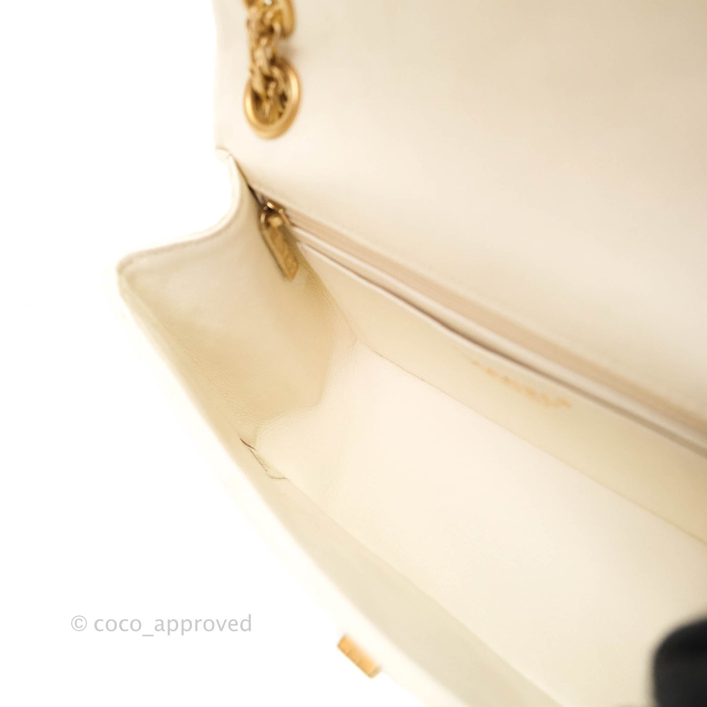 Chanel Mini Reissue 224 White Aged Calfskin Aged Gold Hardware