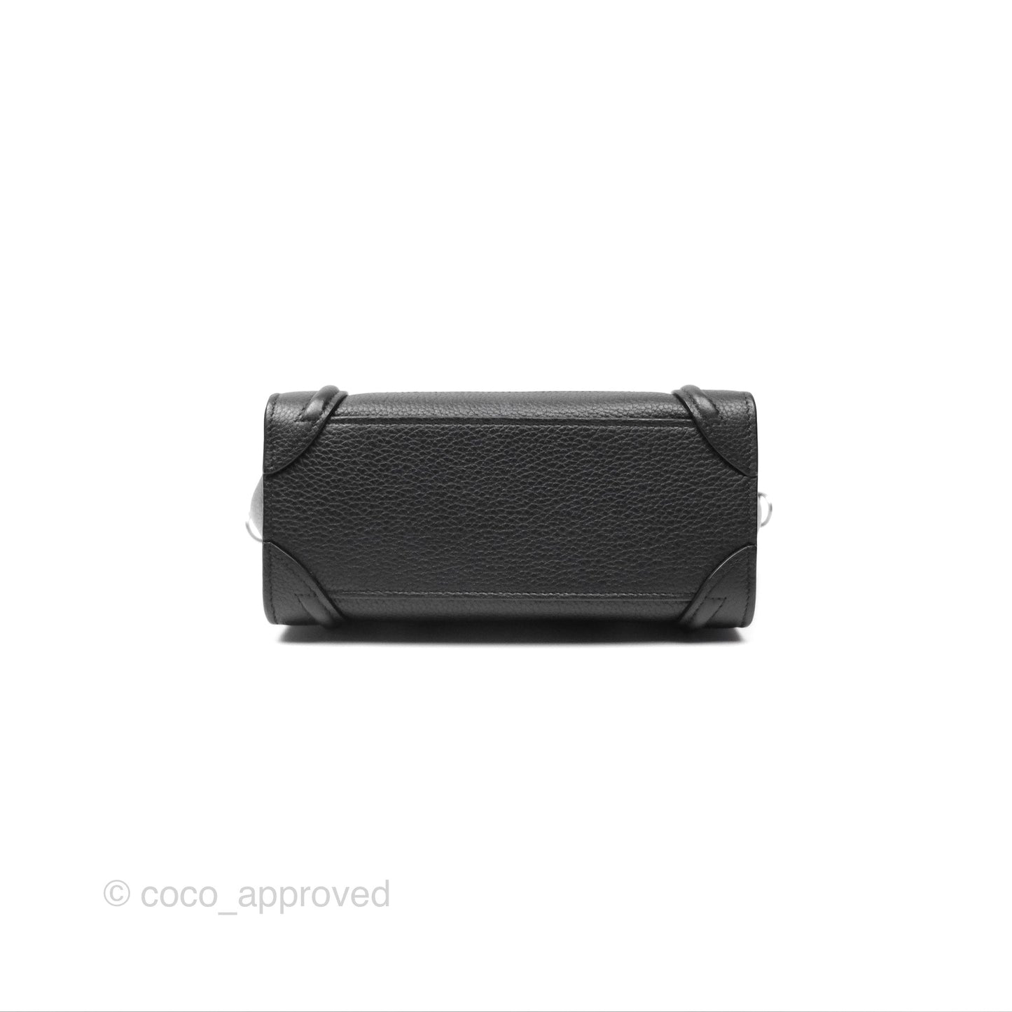 Celine Nano Luggage Bag Black Drummed Calfskin