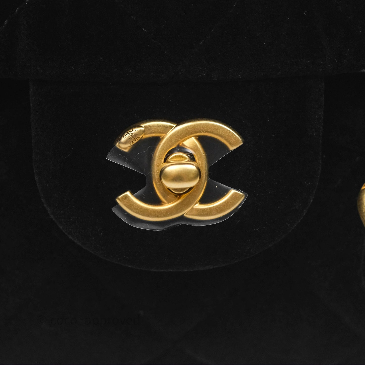 Chanel Velvet Mini Bag Black Gold Hardware